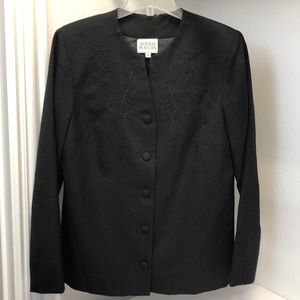 Victoria Morgan black embroidered suit jacket